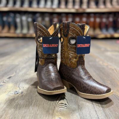 Children's Durango Shyloh Cutter Toe Western Boot-Brown