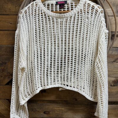 Womens Rock&Roll L/S Knit Sweater-Natural