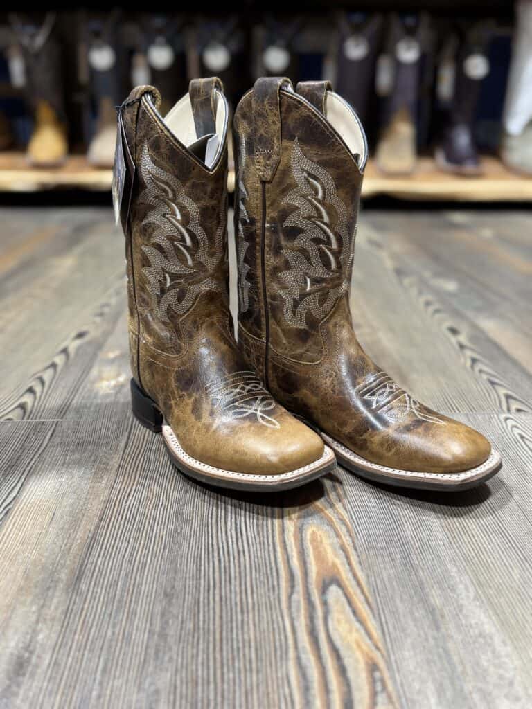 Kids Old West Western Boot-Burnt Tan - Saddle Rags