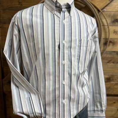 Mens Panhandle Slim L/S Button Down-Sky Blue Stripe