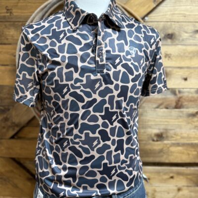 Mens Rock&Roll x Koe Wetzel S/S Performance Polo-Texas Camo