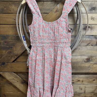 Womens Rock&Roll Mini Dress-Burnt Orange Floral