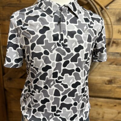 Mens Rock&Roll x Koe Wetzel S/S Polo-Grey Camo