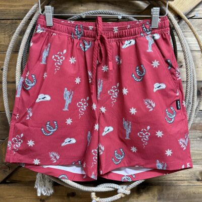 Mens AriatTek Weekender Shorts-Feelin' Lucky Red