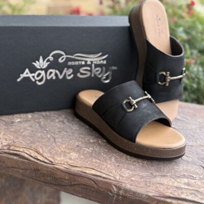Agave Sky Abilene Platform Slide-Black Bit