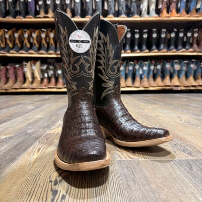 Black Jack Men's Chocolate Caiman Belly Boot