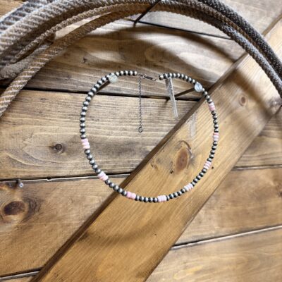 Navajo Pearl & Pink Conch Choker