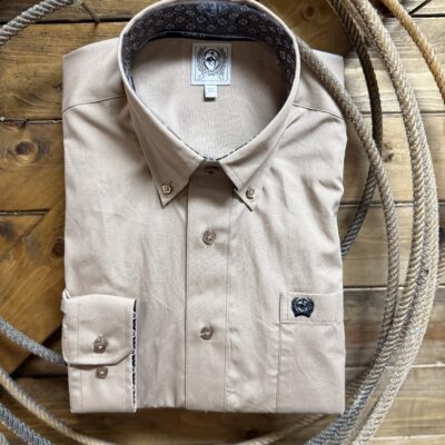 Mens Cinch Classic L/S Button Down-Solid Khaki