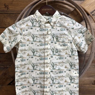 Boys Ariat S/S Sable Shirt-Western Scenic Print