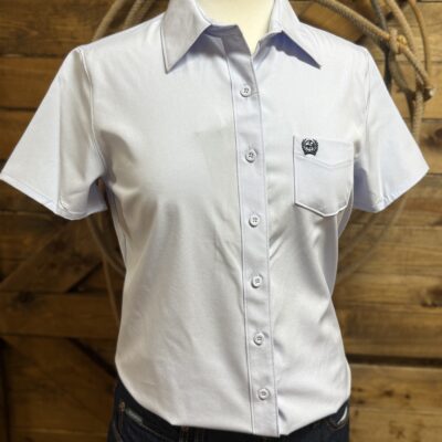 Womens Cinch S/S Arena Flex Button Down-Solid Light Blue