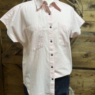 Womens Ariat S/S Vacation Button Down-Icy Pink