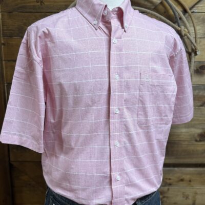 Mens Panhandle Slim S/S Button Down-Large Red Plaid