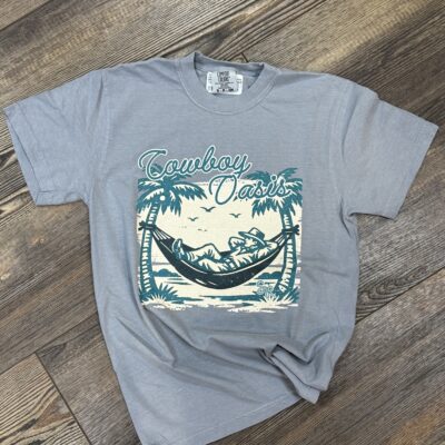 Saddle Rags Granite Cowboy Oasis Tee