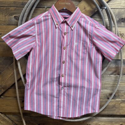 Boys Ariat Pro Series S/S Bobby-Red Stripe
