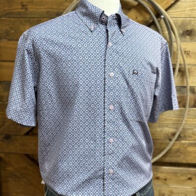 Mens Cinch S/S ArenaFlex Button Down-Lilac Print