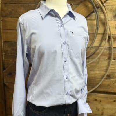 Womens Ariat L/S VentTek Button Down-Baby Lavender