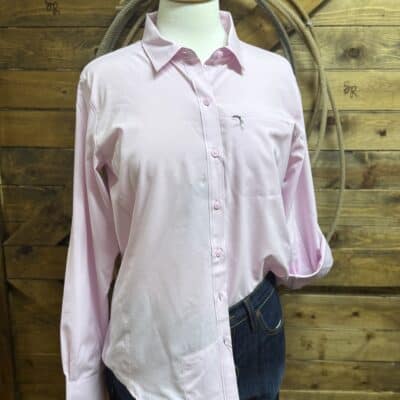 Womens Ariat L/S VentTek Button Down-Pirouette Pink