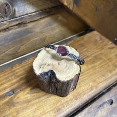 Braided Purple Spiny Oyster Tear Drop Cuff