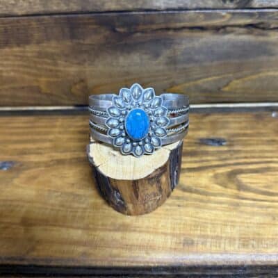Jerald Francisco Stamped Cluster Design w/Turquoise Oval