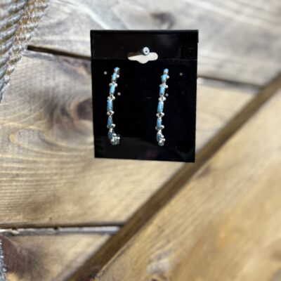 Sterling Sawblade 1/2 Hoop Turquoise Earrings