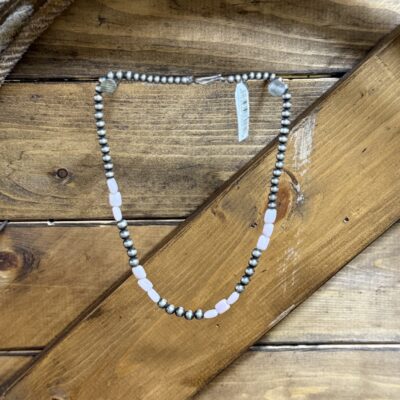 Navajo Pearl & Pink Opal Necklace