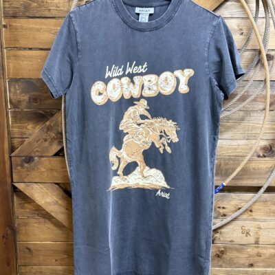 Womens Ariat Wild West T-Dress-Charcoal Mineral