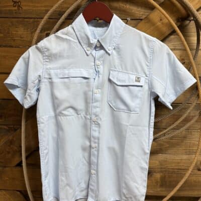 Boys Huk S/S Tidepoint Button Down-Coastal Drift Blue