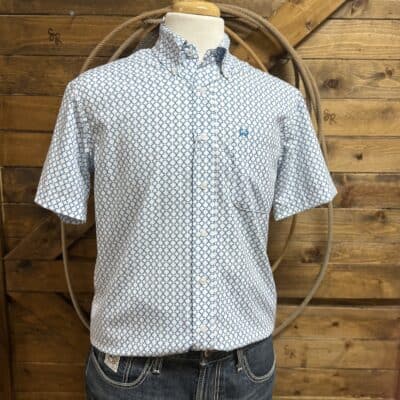 Mens Cinch ArenaFlex S/S Button Down-Blue Aztec