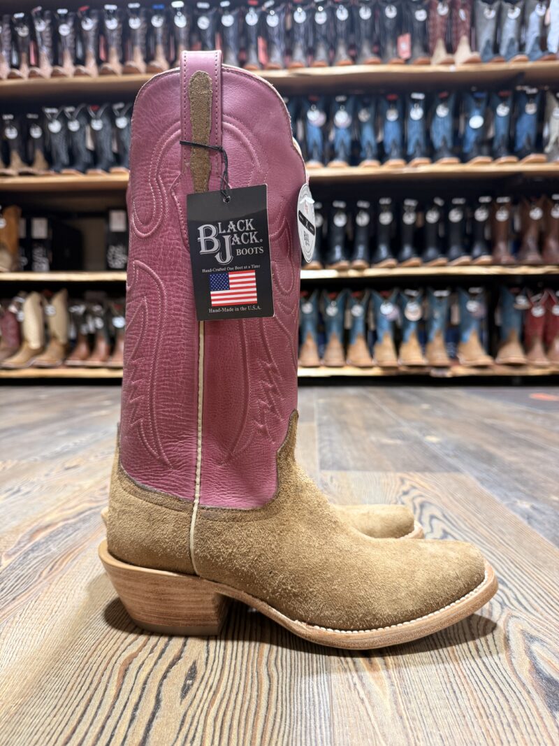 Black Jack Women's LM Ranch Hand Rough-Out & Pink Boot - Saddle Rags
