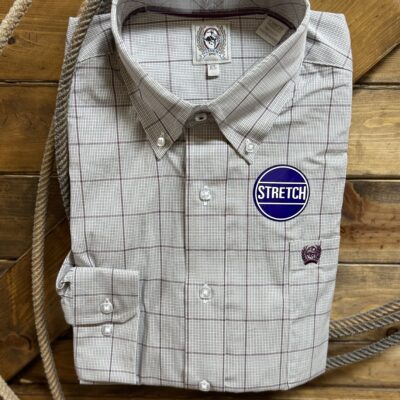 Mens Cinch Classic L/S Button Down-Grey Plaid