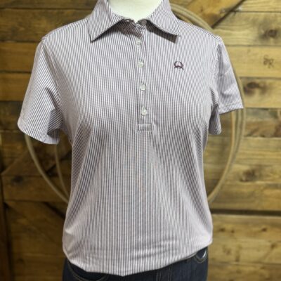 Womens Cinch S/S Performance Polo-Purple/White
