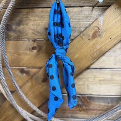 Aqua/Black Polka Dot Cowboy Wild Rag 20"