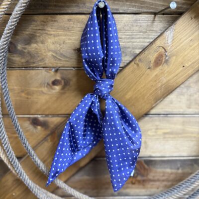 Blue/White Polka Dot Cowboy Wild Rag 20"