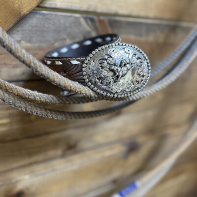 Youth Ariat Tooled Leather Belt-Brown Floral