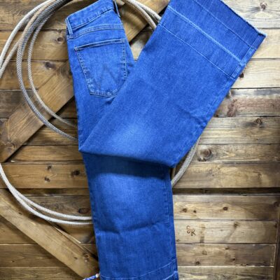 Womens Wrangler High Rise Bespoke Wide Leg Cropped Denim