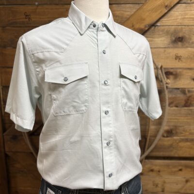 Mens Ariat Classic VentTek S/S Pearl Snap-Heather Aqua