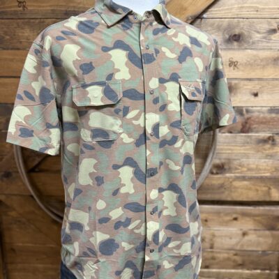 Mens Two Dove S/S Rio Snap Shirt-Woodland Camo