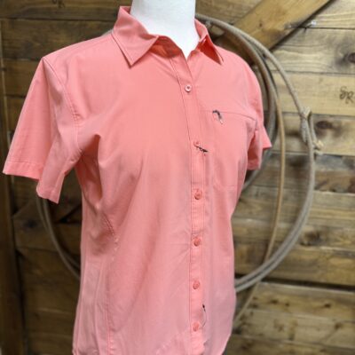 Womens Ariat VentTek S/S Button Down-Peach