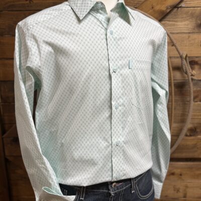 Mens Ariat Classic L/S Button Down-Blue Glow Southwest