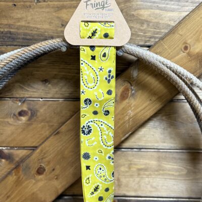Fringe Scarves Paisley/Gingham Check Twilly-Pear