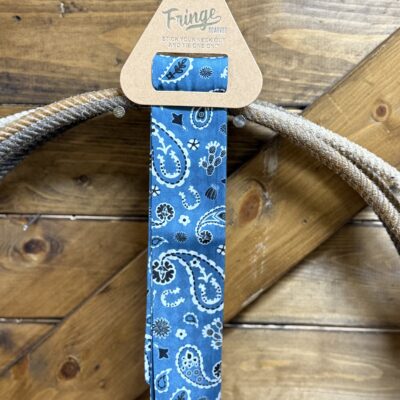 Fringe Scarves Paisley/Gingham Check Twilly-Blue