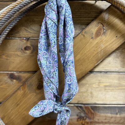 Frontier Blue Paisley Shorty Wild Rag 20"