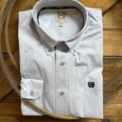 Mens Cinch Classic L/S Button Down-Solid Light Blue