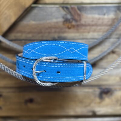 Double J Saddlery Turquoise Gunslinger Roughout Belt