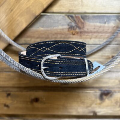 Double J Saddlery Black Gunslinger Roughout Belt