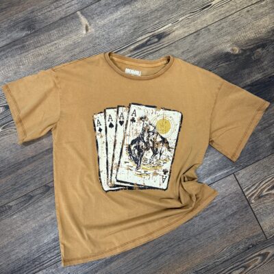 Womens Rock&Roll Oversized Tee-Burnt Orange