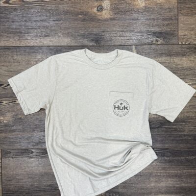Mens Huk S/S Pocket Tee-Heather Tan