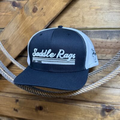 Saddle Rags Embroidered Logo Cap-Black/White