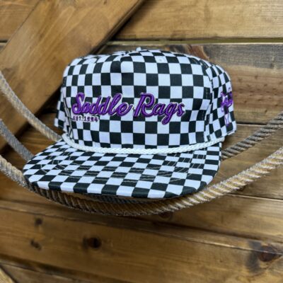 Saddle Rags Checkered Logo Cap-Blk/White Checkered