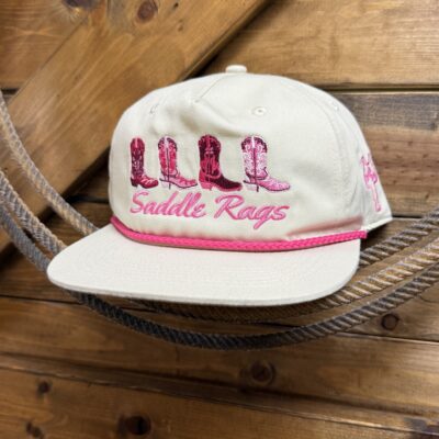 Saddle Rags Pink Boots Cap-Pink/Tan